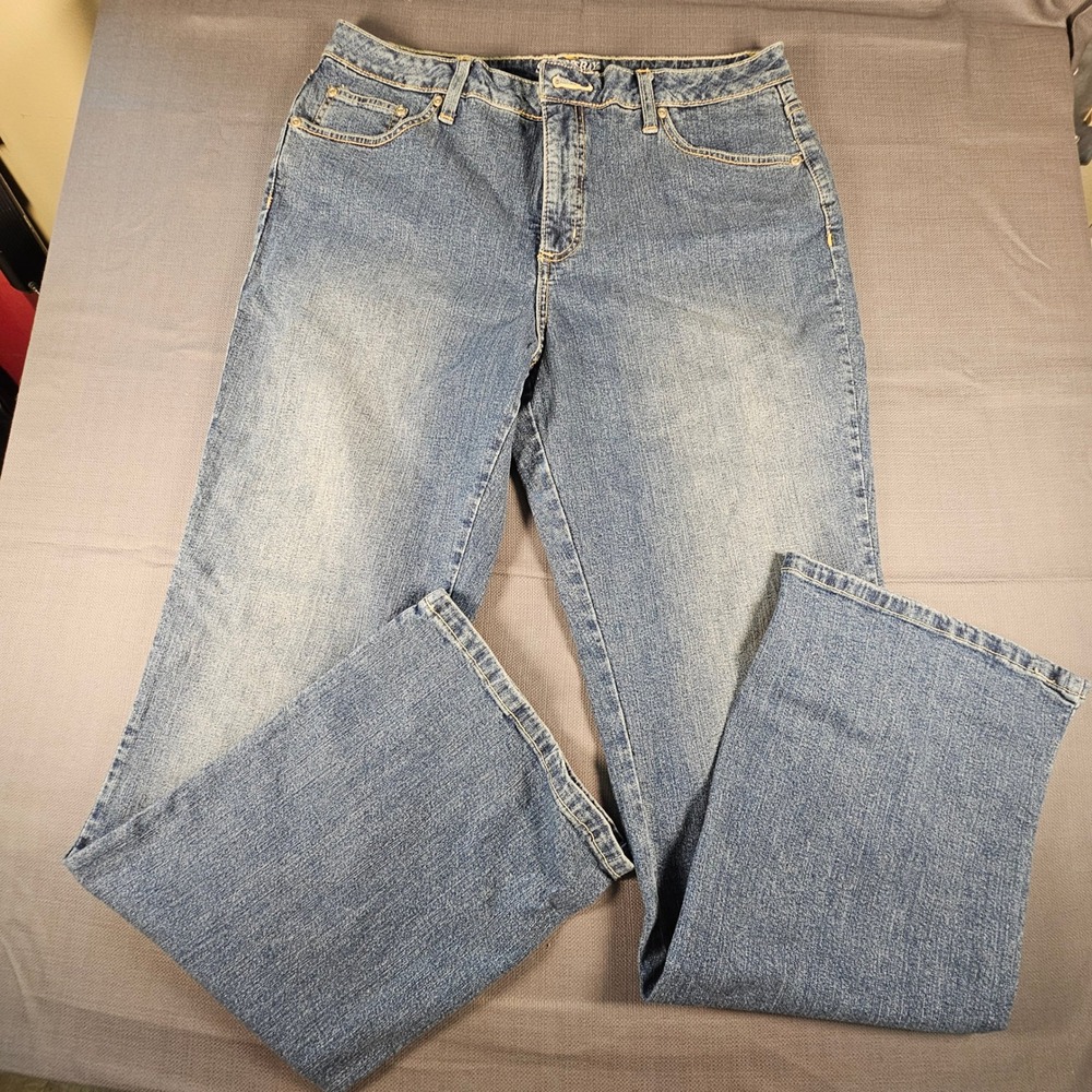 St Johns Bay Womens Bootcut Jeans Medium Wash Stretch Denim Size‎ 14